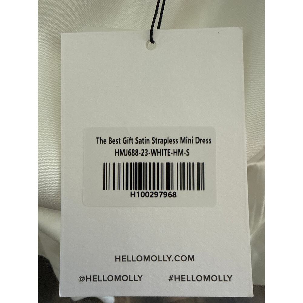 Hello Molly The Best Gift Satin Strapless Mini Dress bow on back Small NEW - Picture 6 of 7
